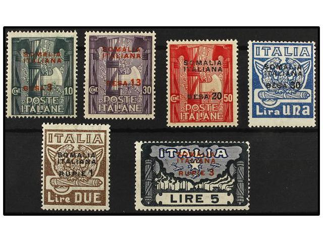 ** SOMALIA. Sa.49/54. 1923. Complete Set, Never Hinged. Sassone.250&euro;. - Autres & Non Classés