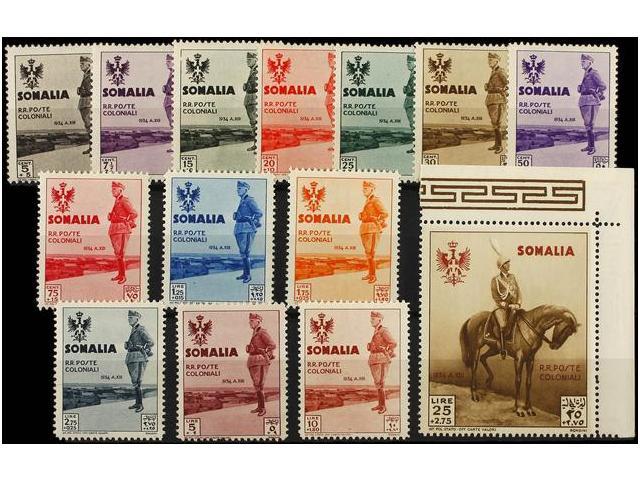 ** SOMALIA. Sa.199/12. 1935. Complete Set, Never Hinged. Cert. G. BOLAFFI. Sassone.1.125&euro;. - Autres & Non Classés