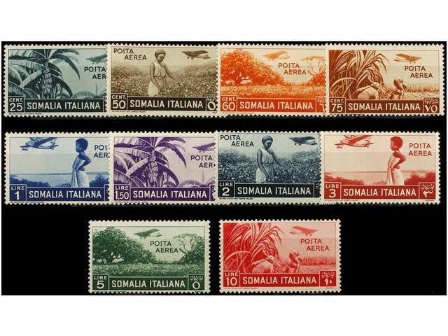 ** SOMALIA. Sa.A17/26. 1936. Complete Set, Never Hinged. Sassone.350&euro;. - Autres & Non Classés