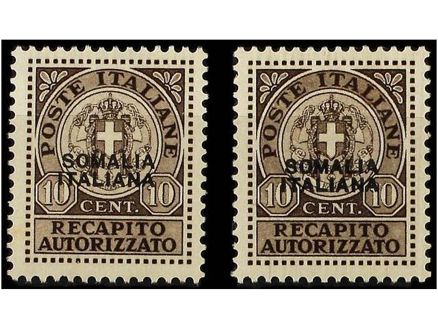 ** SOMALIA. Sa.1/2. 1939-41. RECAPITO AUTORIZZATO. 2 Stamps, Never Hinged. Sassone.254&euro;. - Autres & Non Classés