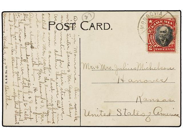 LIBERIA. 1917. Postcard ´King Yakpawolo Of Buze Interior´. MONROVIA To USA Franked By 2 Cts. - Autres & Non Classés