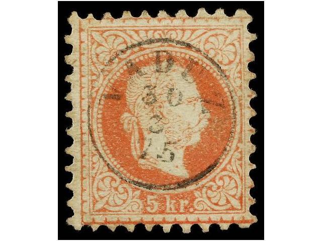 ° LIECHTENSTEIN. 1875. 5 Kr. Red. VADUZ Cds. Cancel. VERY FINE. - Autres & Non Classés