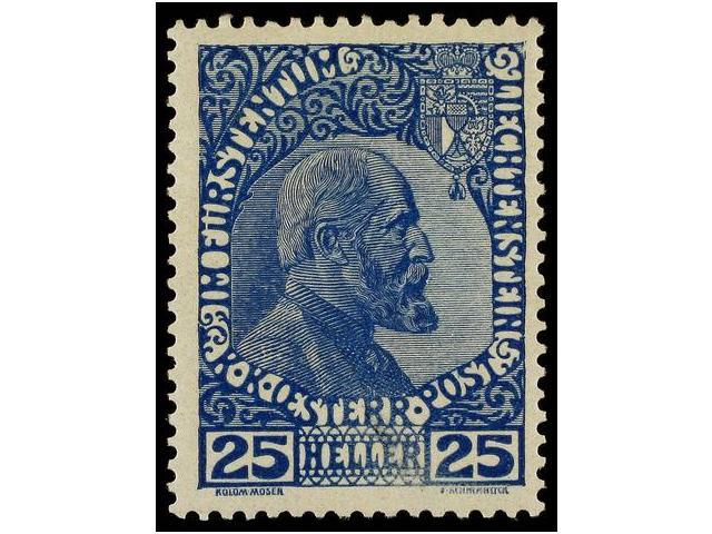 * LIECHTENSTEIN. Yv.3a. 1915. 25 Heller Azul PAPEL MATE. MUY RARO. Yvert.750&euro;. - Autres & Non Classés