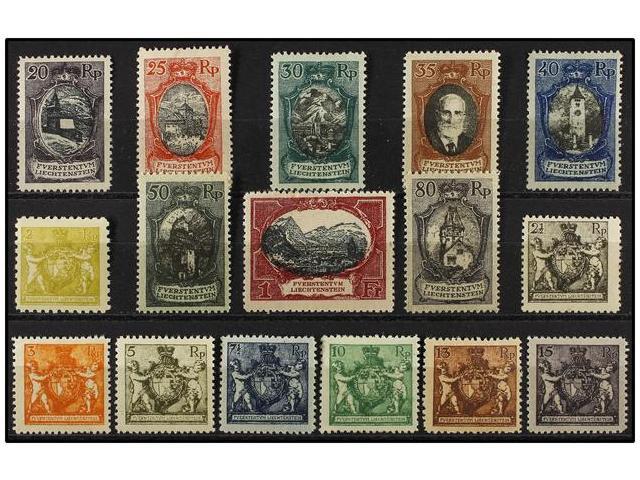 * LIECHTENSTEIN. Mi.46B/52B + 53/60. 1921. Complete Sets, Hinged. Michel.340&euro;. - Autres & Non Classés