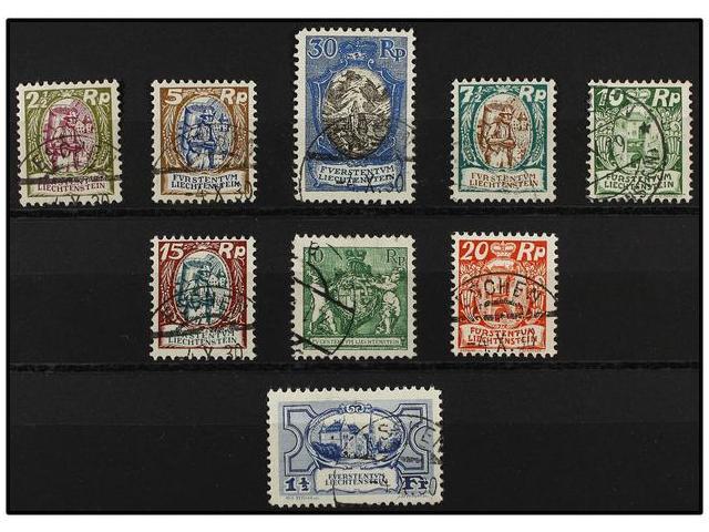 ° LIECHTENSTEIN. Mi.63/71. 1924/25. Complete Set, Fine In Used. Michel.126&euro;. - Autres & Non Classés