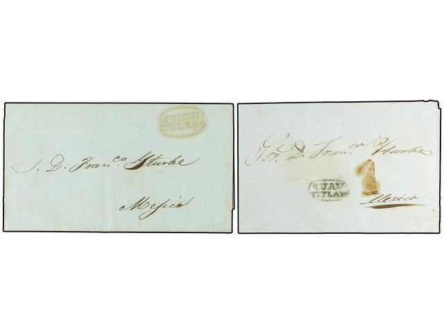 MEXICO. 1850-55. CUAUTITLAN. Dos Cartas De QUAUTITLAN Y TEPEJI DEL RIO. - Autres & Non Classés