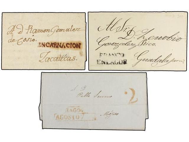 MEXICO. 1826-1854. LAGOS. Seis Cartas De ENCARNACION, LAGOS (3), S. JUAN DE LAGOS (2). - Autres & Non Classés