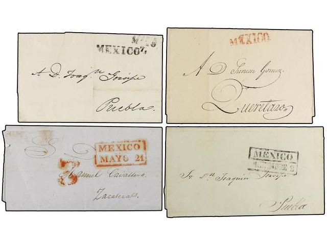 MEXICO. 1827-50. MÉXICO. Ocho Cartas Con Marcas Diferentes. - Autres & Non Classés