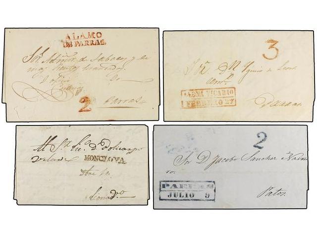 MEXICO. 1828-60. SALTILLO. Dicesiete Cartas ALAMO DE PARRAS, LEONA VICARIO (2), MONCLOVA, PARRAS (2), PATOS, ROSALES, VI - Autres & Non Classés