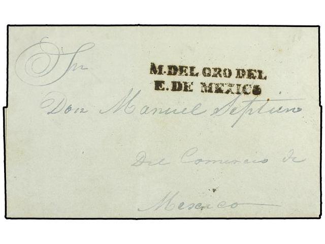 MEXICO. TLALPUJAHUA. Carta Con La Marca M. DEL ORO DEL/E. DE MEXICO. - Autres & Non Classés