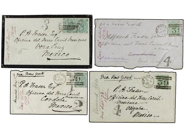 MEXICO. 1870-72. Conjunto De Seis Cartas Circuladas Desde BEAULY (Gran Bretaña) A La Oficina Del Ferrocarril Mexicano En - Andere & Zonder Classificatie