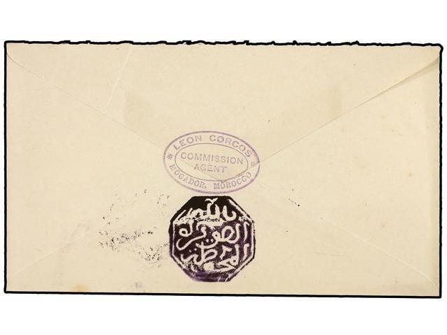 MARRUECOS. (1895 CA.). MAGHZEN. MOGADOR A TANGER. Marca Al Dorso Octogonal De MOGADOR En Violeta Negro, Poco Usual La Es - Andere & Zonder Classificatie