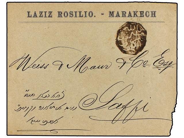MARRUECOS. (1898 CA.). MAGHZEN. MARRAKECH A SAFFI. Marca Octogonal En Negro De MARRAKECH. - Autres & Non Classés