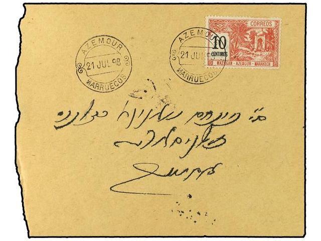 MARRUECOS. 1898. AZEMOUR A MARRAKESCH. Circulada Con Sello De Correo Local De 10 Cent. Rojo. - Autres & Non Classés