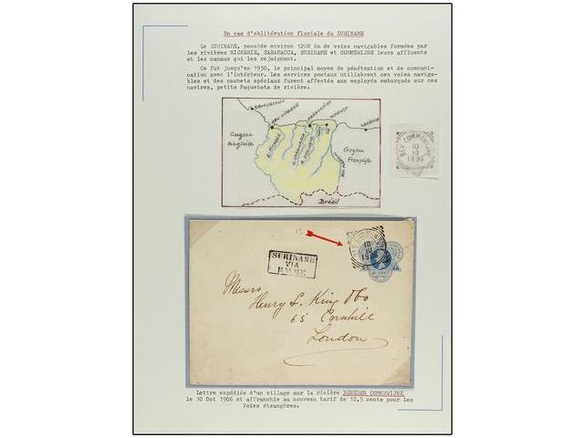 SURINAM. 1893-1902. Conjunto De 7 Cartas O Tarjetas Con Fechadores De BENEDEN COMMEWISNE (4), NIUE NICKERIE (3). - Autres & Non Classés