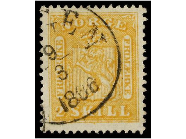 ° NORUEGA. Mi.6. 1863-67. 2 Sk. Yellow. VERY FINE. Michel.200&euro;. - Otros & Sin Clasificación