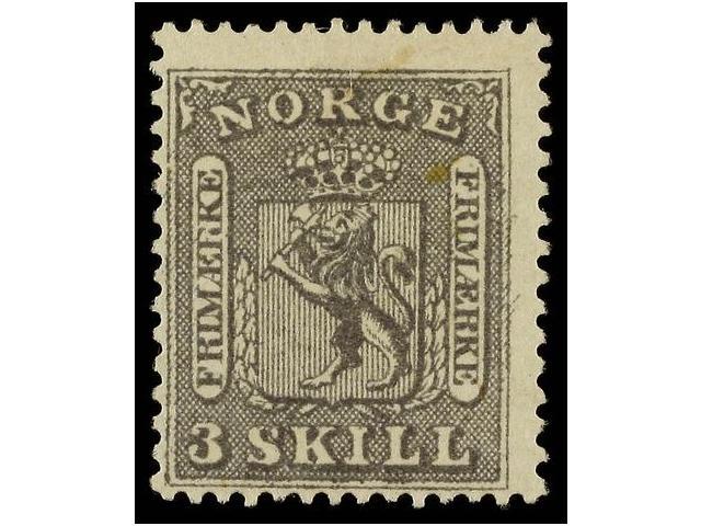 * NORUEGA. Mi.7. 1863. 3 Sk. Grey. Original Gum. Michel.500&euro;. - Autres & Non Classés