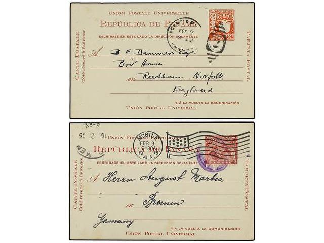 PANAMA. 1905-1938. Dos Enteros Postales De 2 Ctvos. Y 0.02 Balboa. - Autres & Non Classés