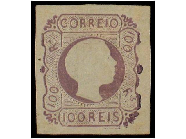 (*) PORTUGAL. Af.9. 1855. 100 Reis Lila. MAGNIFICO EJEMPLAR. Afinsa.1.320&euro;. - Autres & Non Classés
