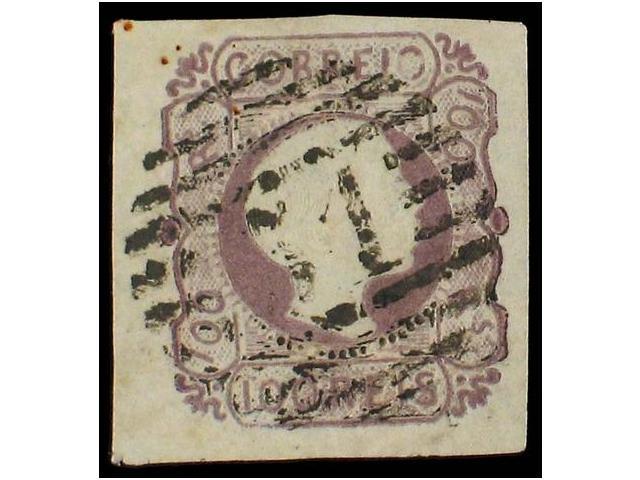° PORTUGAL. Af.9. 1855. 100 Reis Lila. MAGNIFICO. Afinsa.156&euro;. - Autres & Non Classés
