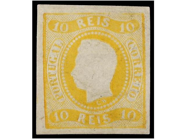(*) PORTUGAL. Af.20. 1866. 10 Reis Amarillo. MUY BONITO EJEMPLAR. Afinsa.377&euro;. - Autres & Non Classés