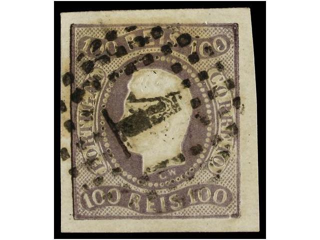 ° PORTUGAL. Af.25. 1866. 100 Reis Lila. MAGNÍFICO EJEMPLAR. Cat. 162&euro;. - Autres & Non Classés