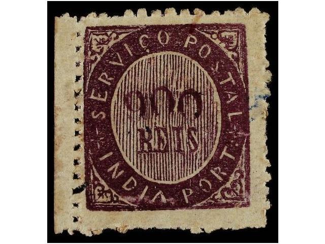 * INDIA PORTUGUESA. Mu.20. 1873. 900 Reis Violeta, Tipo IA, Papel Azulado Fino. Borde De Hoja, Insignificante Mancha En - Autres & Non Classés