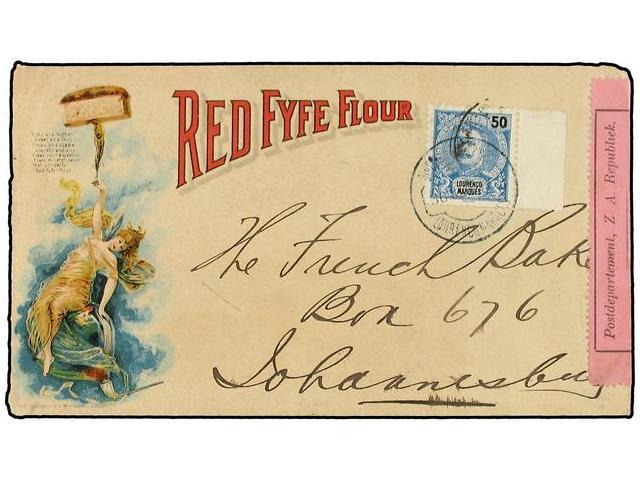LORENZO-MARQUES. 1899. ´Red Fyfe Flour´ Colour Illustrated Envelope Used To JOHANNESBURG Franked By 1898-1903 Marginal 5 - Autres & Non Classés