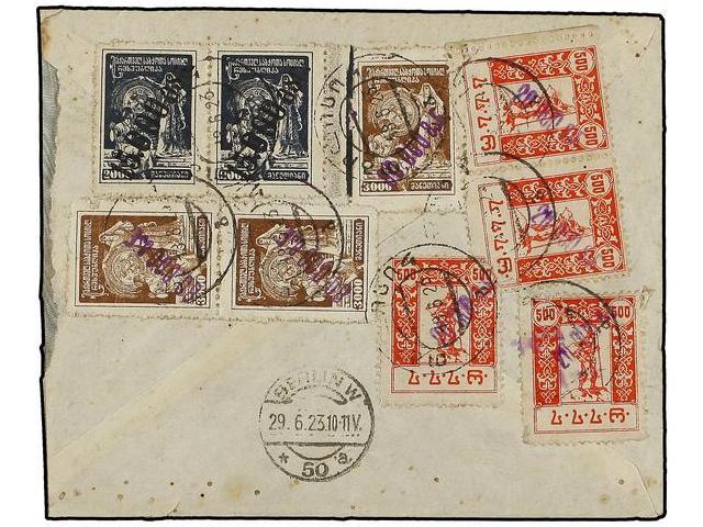 RUSIA. Sc.38 (4), 40 (3), 43 (2). 1923. GEORGIA To GERMANY. 15.000 On 2.000 R. Black (2), 20.000 On 500 R. Rose (4) And - Altri & Non Classificati