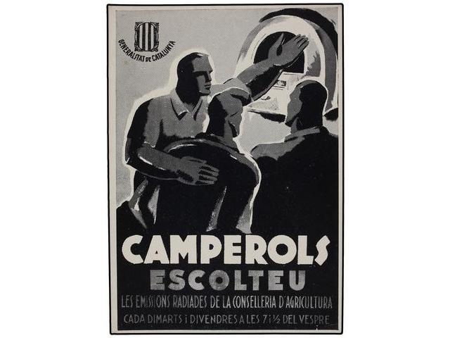 ESPAÑA GUERRA CIVIL. TARJETA POSTAL. ´Camperols Escolteu Les Emissions Radiades De La Conselleria D´Agricultura´. - Altri & Non Classificati