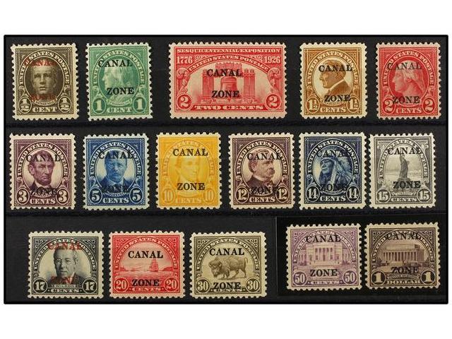 * ESTADOS UNIDOS. Sc.84/96. 1925-26. CANAL ZONE. Complete Set, Well Centered. FINE. Scott.501$. - Other & Unclassified