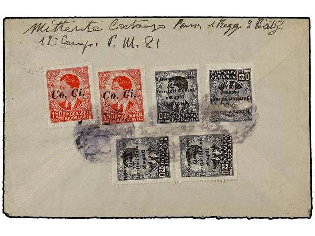 YUGOSLAVIA. 1941 (15-VI). LUBIANA A ALEMANIA. OCUPACION ITALIANA. 0,25 Din. Negro (4) Y 1,50 Din. Rojo (2). - Autres & Non Classés