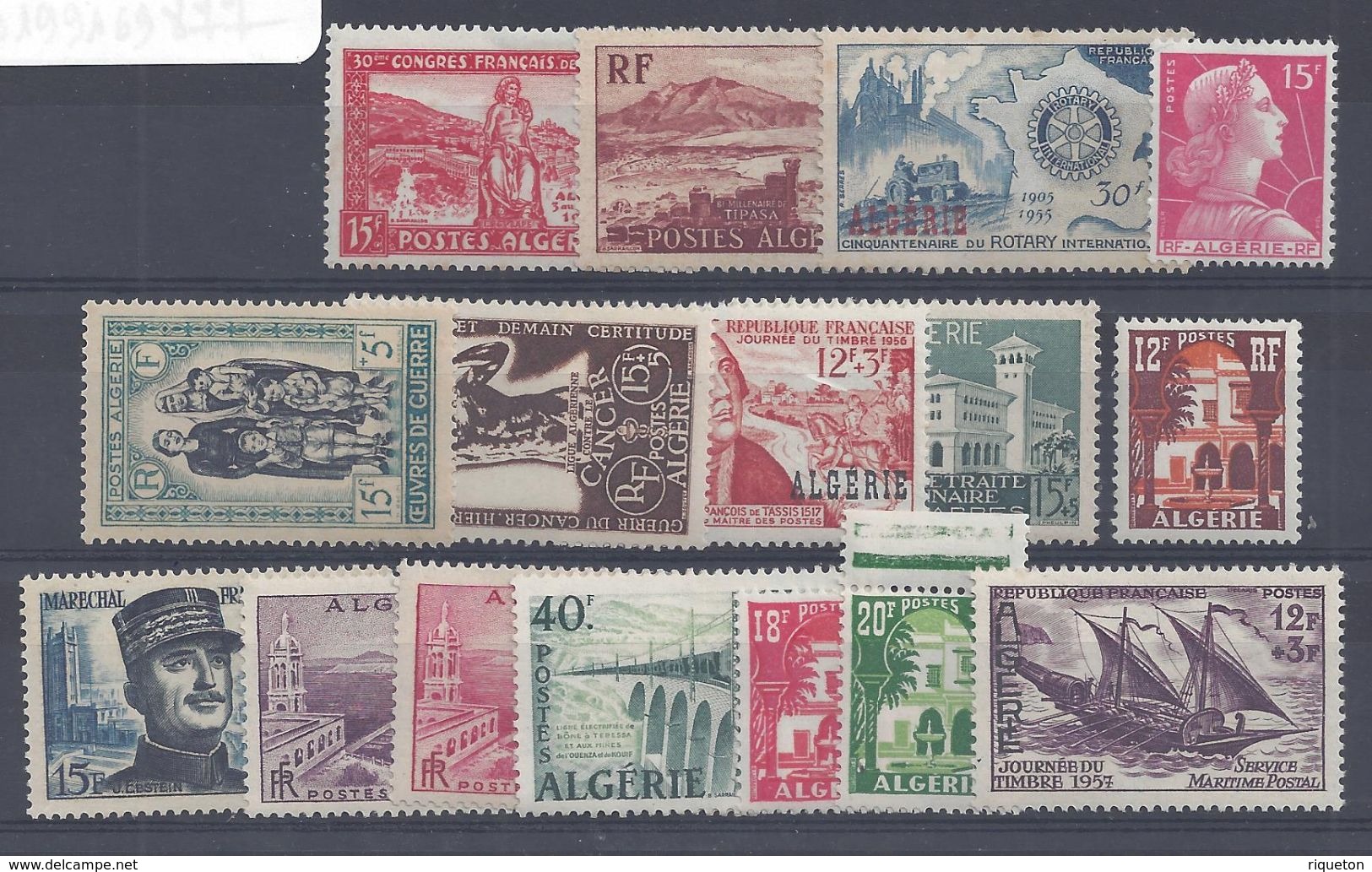 ALGERIE - 1955-57 - Lot De 16 Timbres - XX Et X - B/TB - Cote 27 &euro; - - Collezioni & Lotti