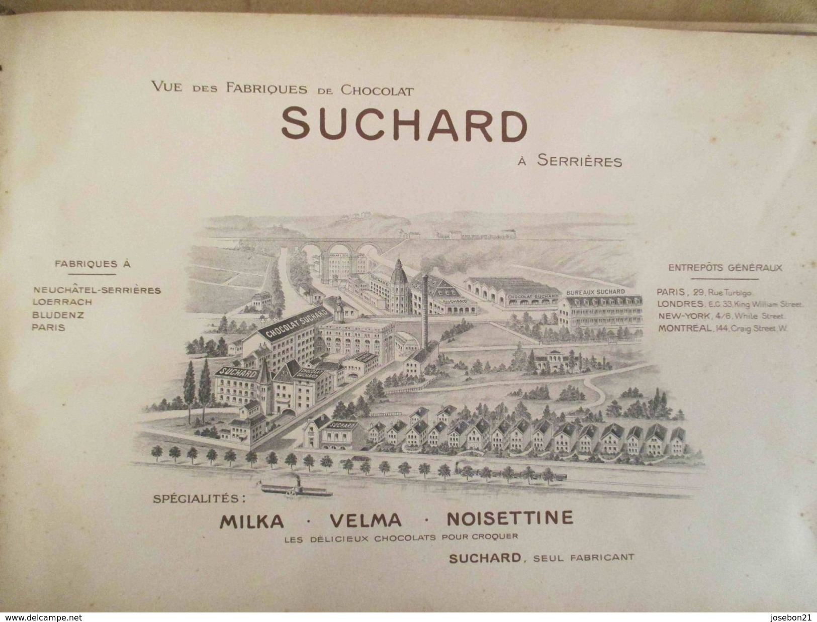 Ancien album suchard vignette photo sur la Suisse pitoresque, art nouveau 1903