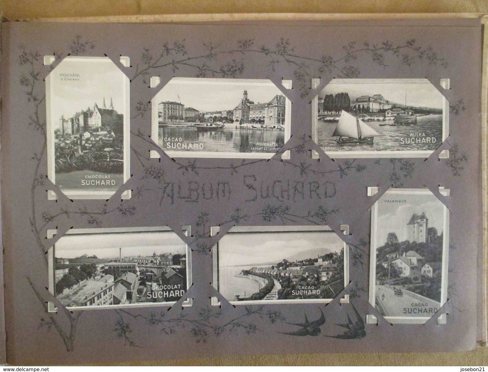 Ancien album suchard vignette photo sur la Suisse pitoresque, art nouveau 1903