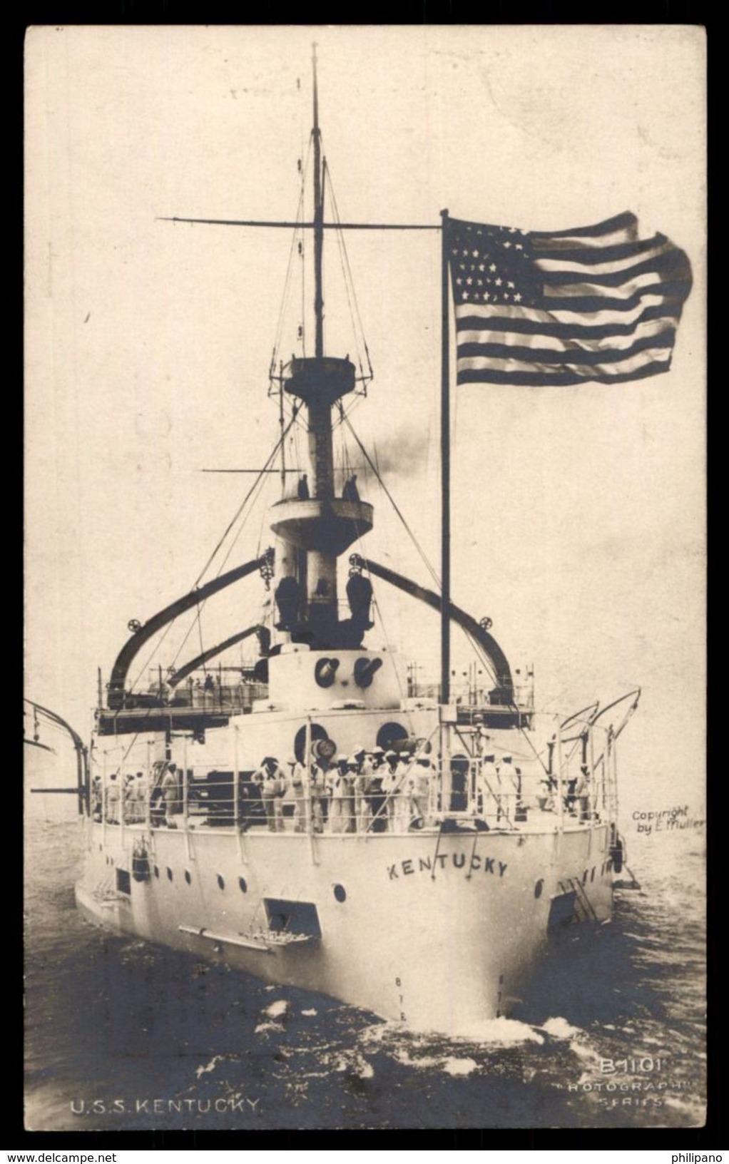 RPPC-----  U.S.S. Kentucky  Rotograph   Ref 2680 - Warships