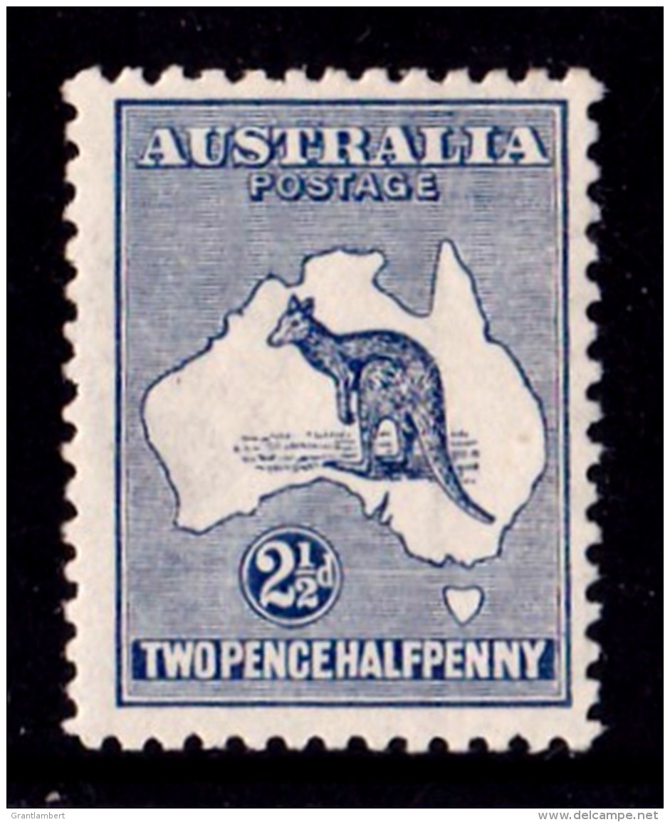 Australia 1917 Kangaroo 21/2 Blue 3rd Watermark MH - - Mint Stamps