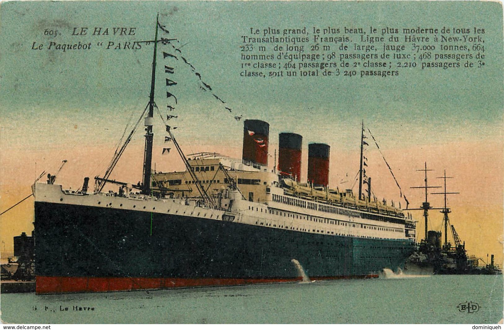 Lot De 13 CPA Du Paquebot Paris Cie Générale Transatlantique Le Havre Extérieur Et Intérieur - 5 - 99 Cartes