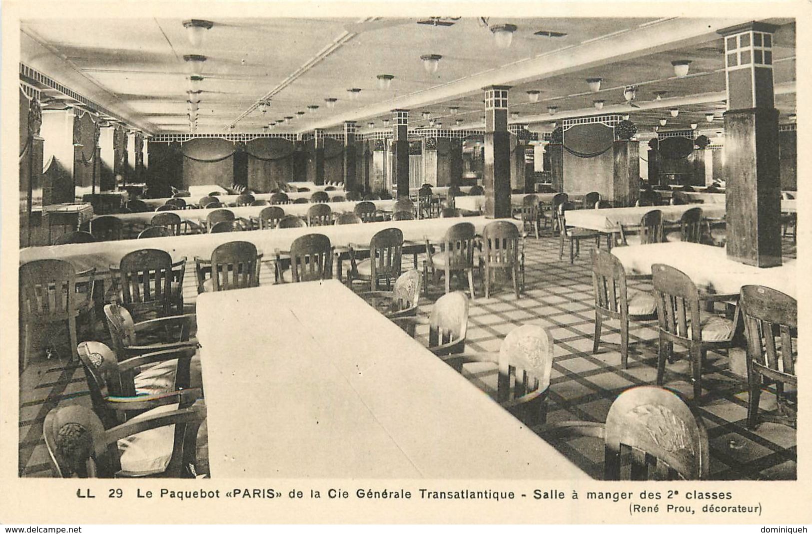 Lot de 13 CPA du Paquebot Paris Cie Générale Transatlantique Le Havre Extérieur et Intérieur