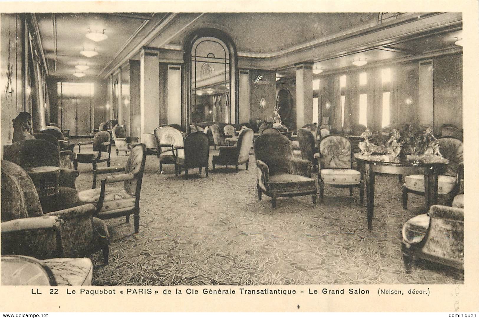 Lot de 13 CPA du Paquebot Paris Cie Générale Transatlantique Le Havre Extérieur et Intérieur