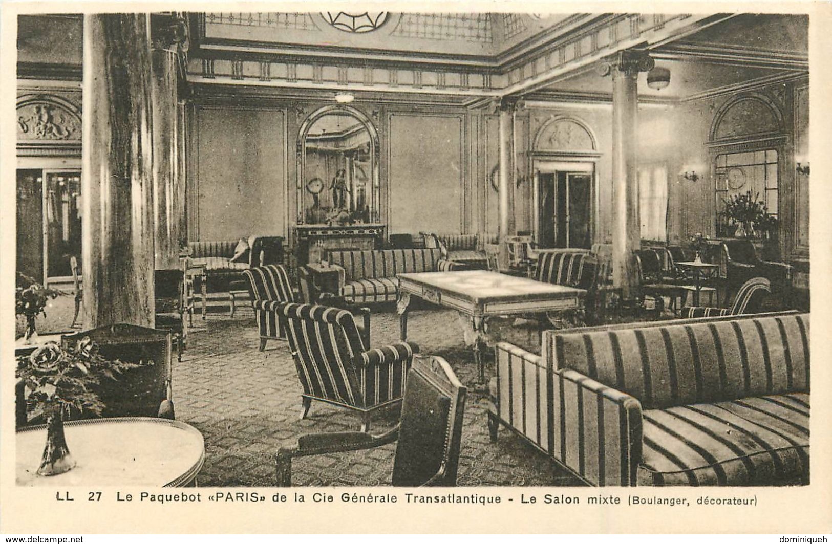 Lot de 13 CPA du Paquebot Paris Cie Générale Transatlantique Le Havre Extérieur et Intérieur