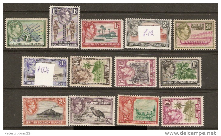 British Solomon Islands 1939 Set To 10/-d Mounted Mint - Islas Salomón (...-1978)