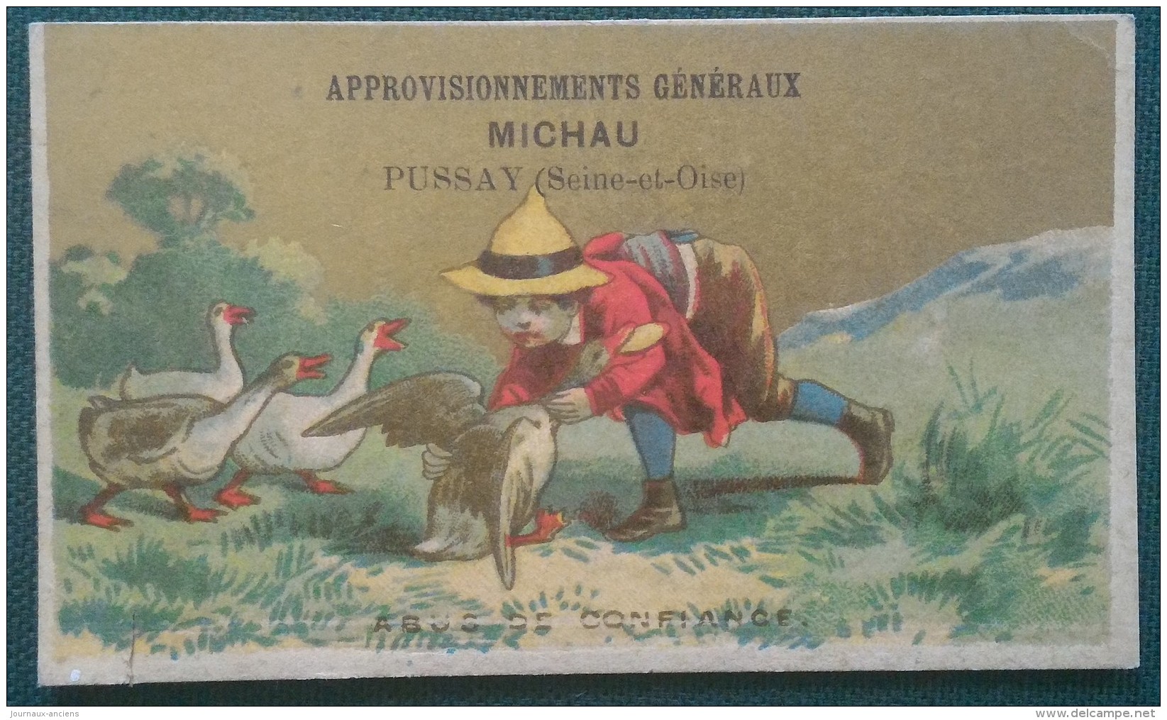 PUSSAY (SEINE ET OISE ) - MICHAU - APPROVISIONNEMENT GENERAUX - 10,5 X 6,5 Cm - Autres & Non Classés