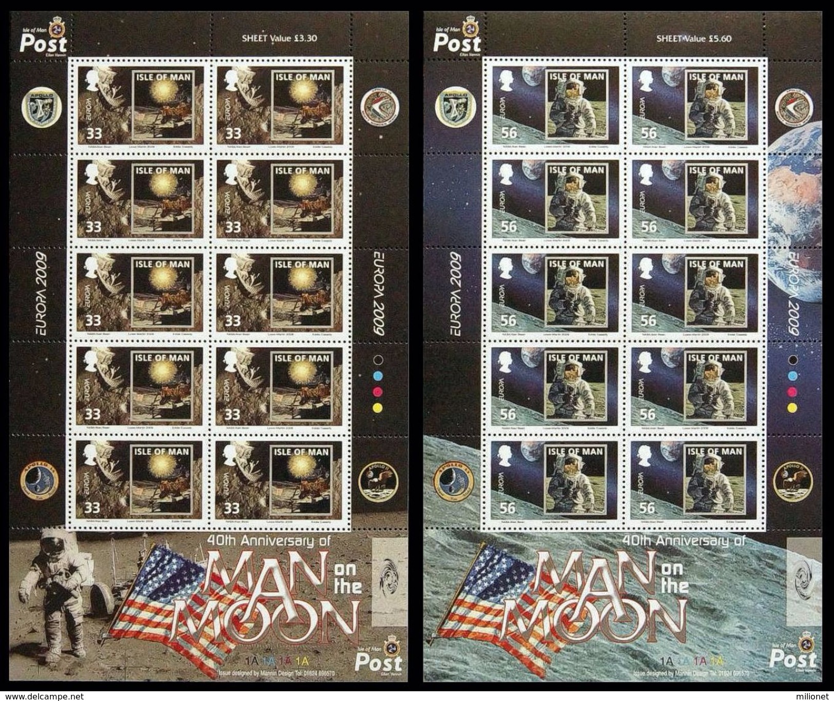 SALE!!! ISLA DE MAN ISLE OF MAN INSEL MAN 2009 EUROPA CEPT 2 Sheetlets MNH ** MiNr 1527+1529 22.- Euro - 2009