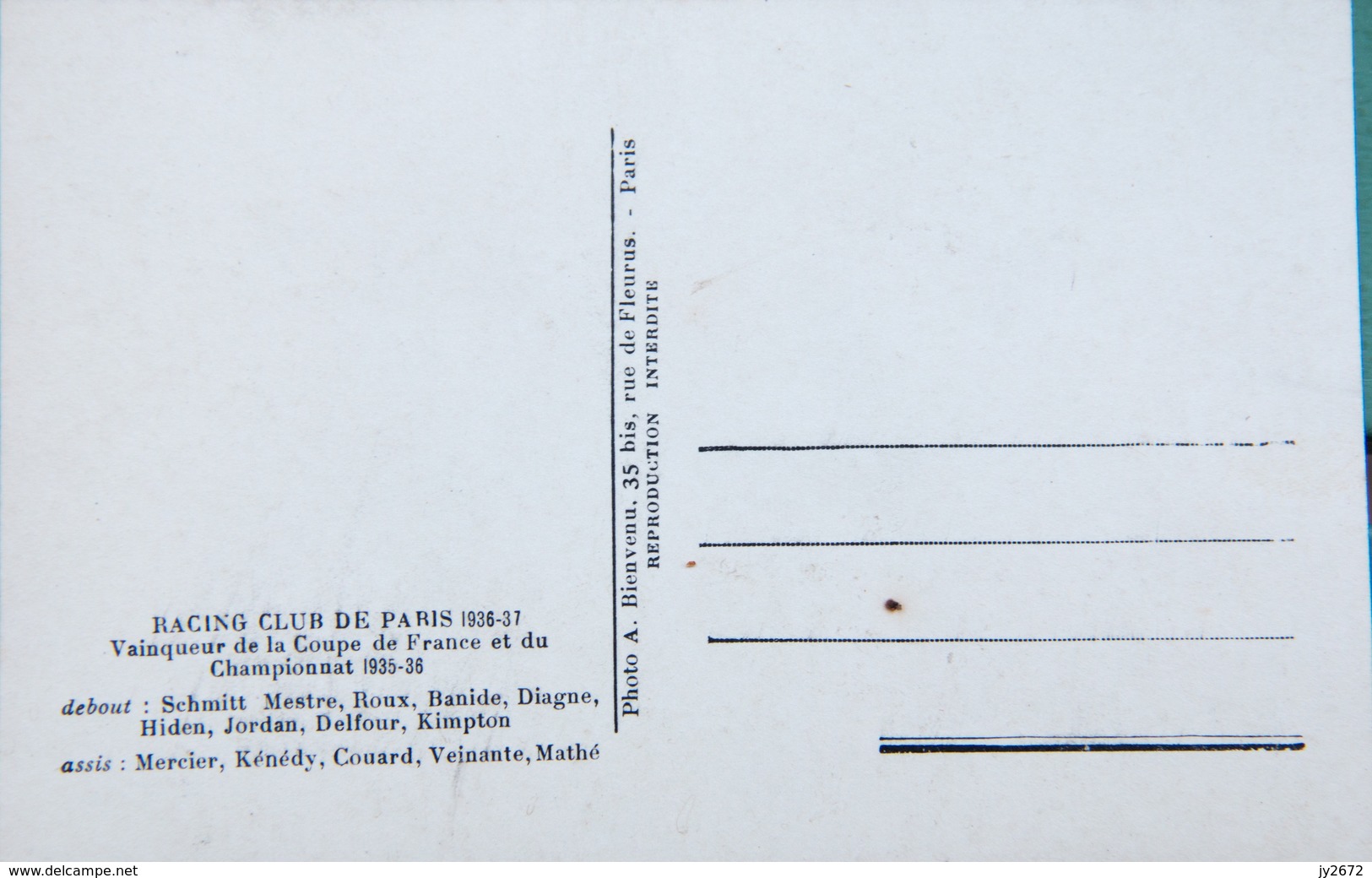 Racing Club De Paris. 1936-37 - Calcio