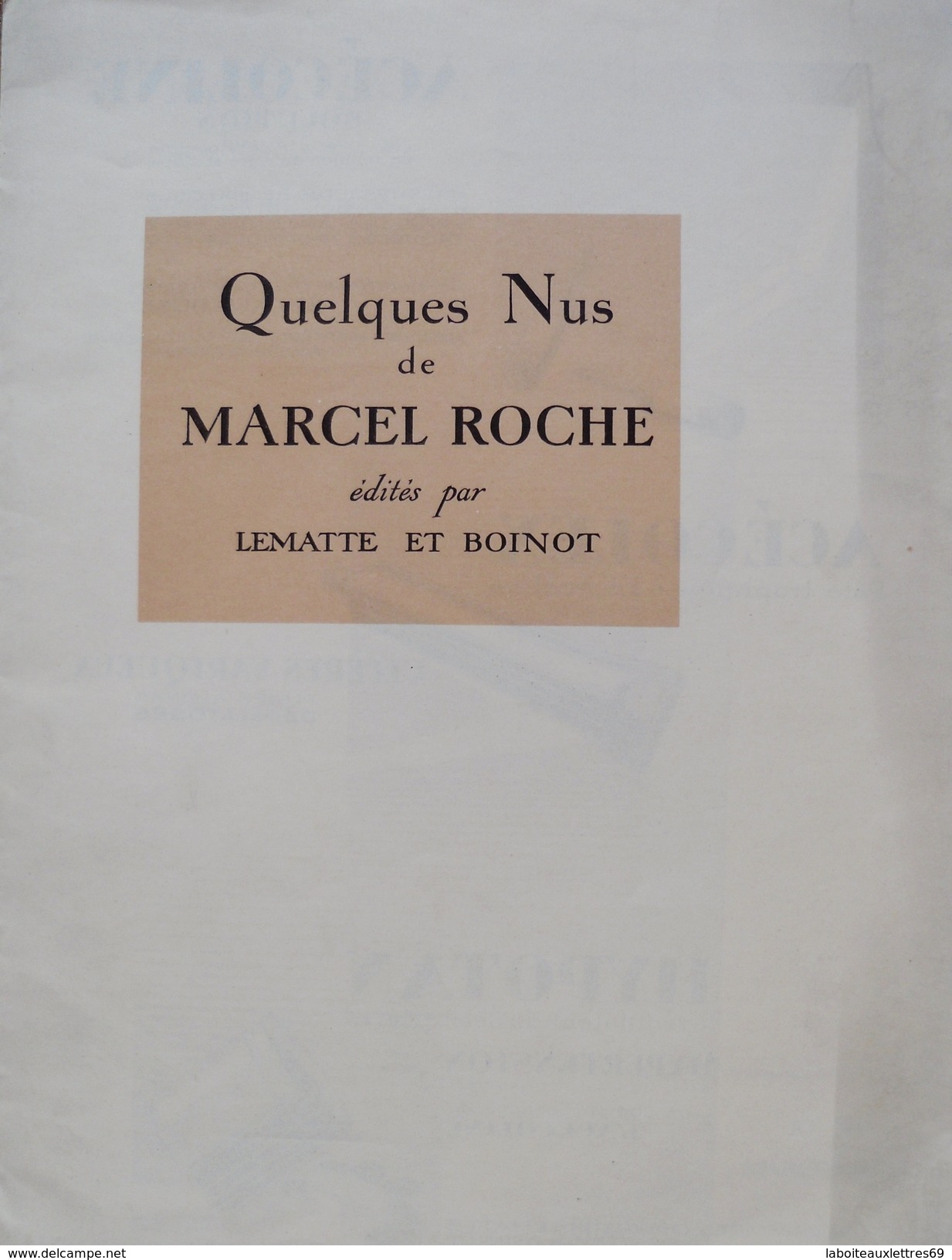 POCHETTE 4 TIRAGES DE DESSINS QUELQUES NUS DE MARCEL ROCHE-LEMATTE ET BOINOT - Autres & Non Classés