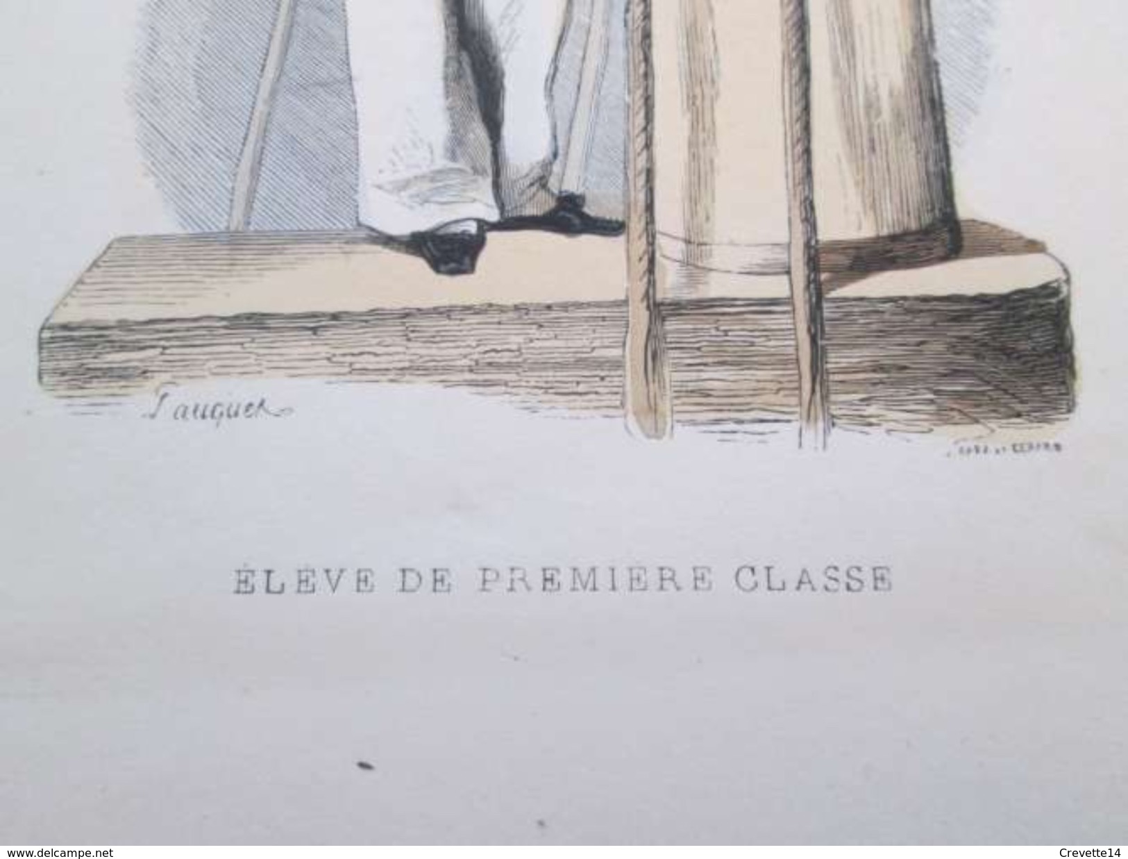 Gravure Fin 19e Siècle Représentant Un ELEVE DE PREMIERE CLASSE De La Marine Française, Peut être D'époque Napoleon III - Bateaux