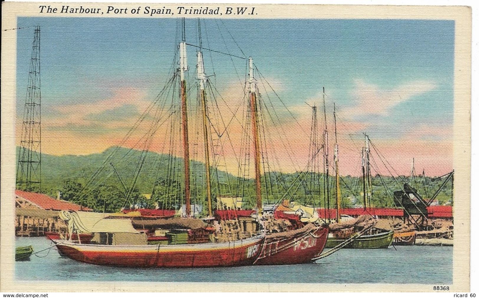 Cpa Trinidad, Port Of Spain, The Harbour, Voiliers, Bateaux Dans Le Port - Trinidad