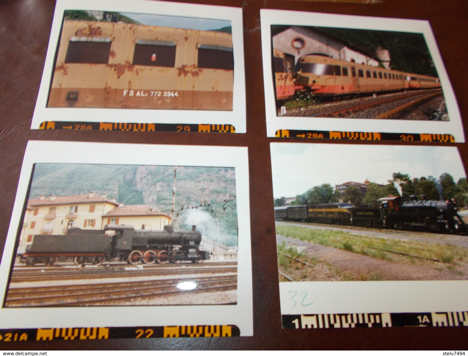 B669  4 Foto Vecchi Treni Locomotive Cm12,5x10 - Altri & Non Classificati