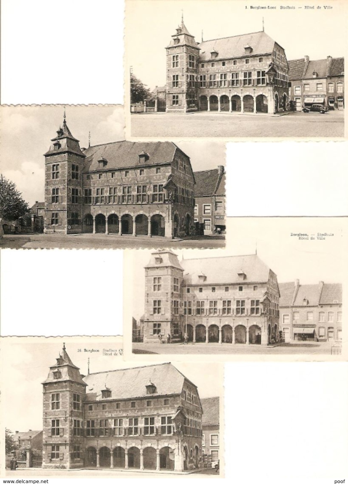 Borgloon : Stadhuis  ---  4 Zichtkaarten - Borgloon